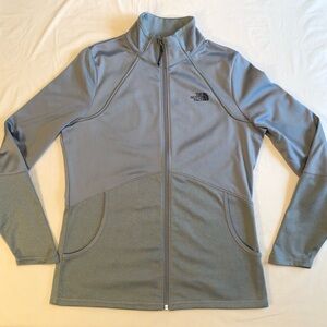 The North Face Light Blue Full Zip Softshell Jacket Size L